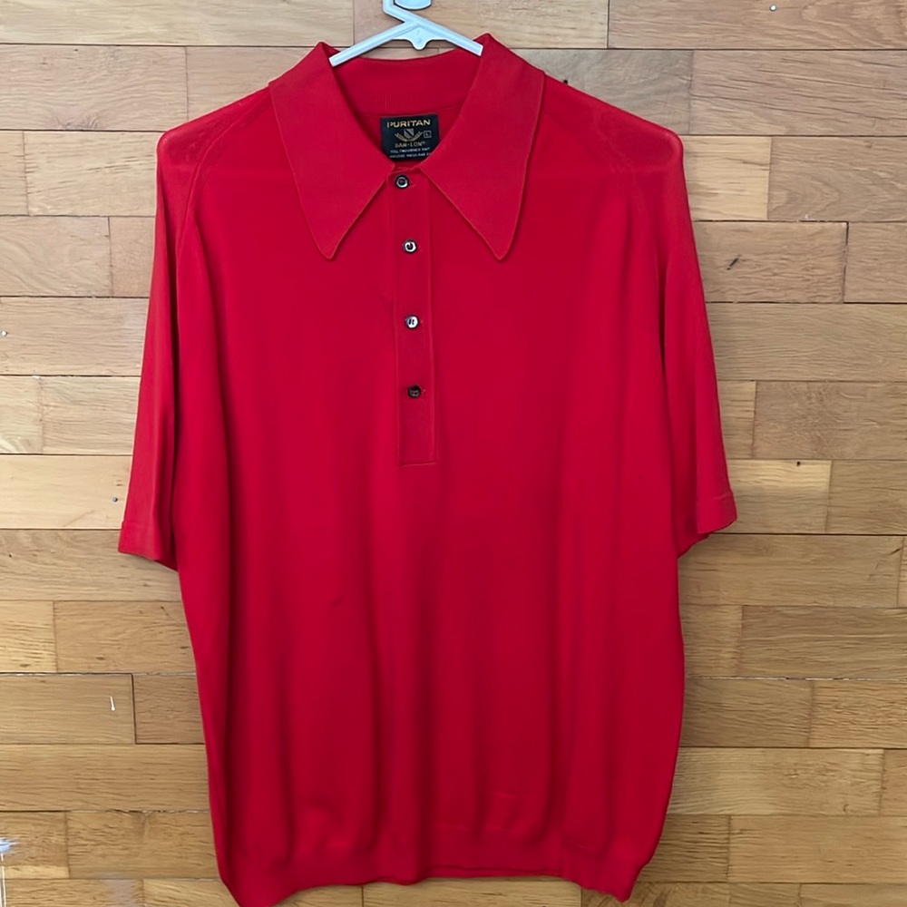 50s,60s Vintage Puritan Red Polo Short Size M,L